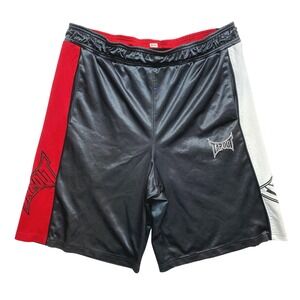 Vintage Tapout Shorts Mens Medium Black Red White MMA Athletic Y2K Gym Training